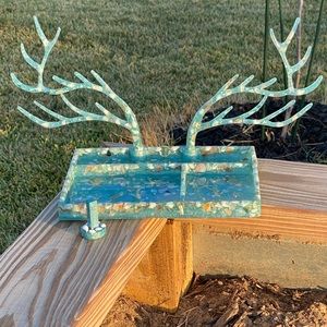 Beautiful epoxy Antler makeup jewelry organizer